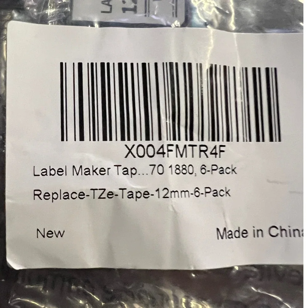 6 Pack Replace TZe-231 Label Maker Tape 12mm 0.47 White Laminated for Brother